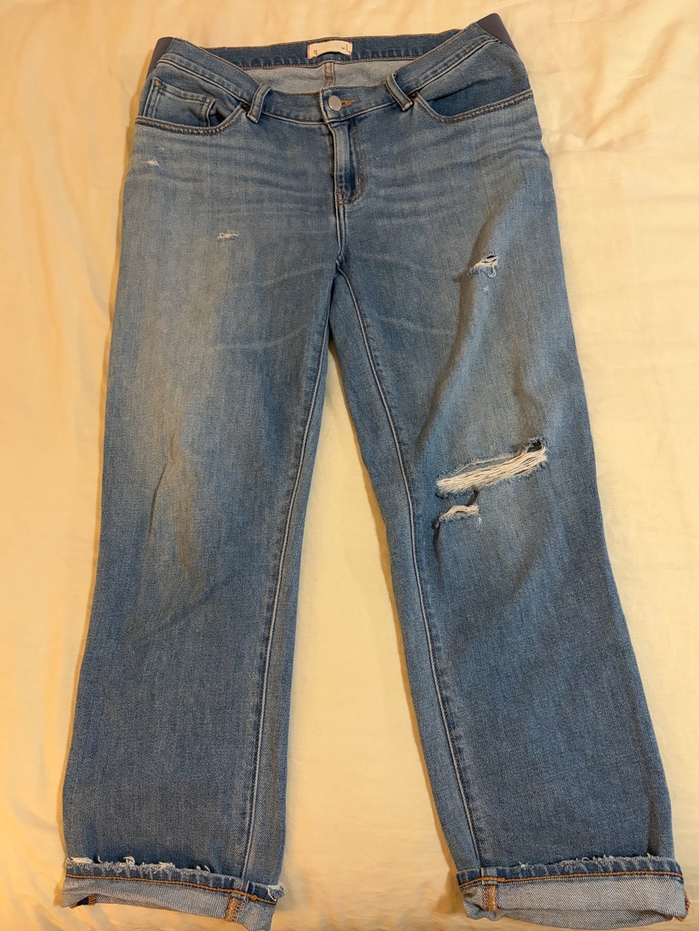 Hatch Light Blue Distressed Boyfriend Jeans